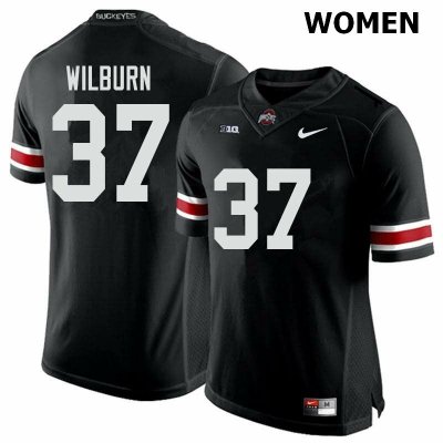 NCAA Ohio State Buckeyes Women's #37 Trayvon Wilburn Black Nike Football College Jersey JRY5145XI